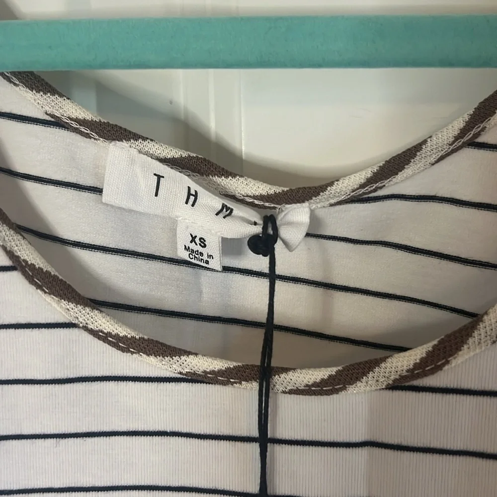 NWT THML Size XS Black & White Striped with Beige around the seams - Picture 5 of 8